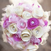 Pink and white sparkling paper rosette pomander